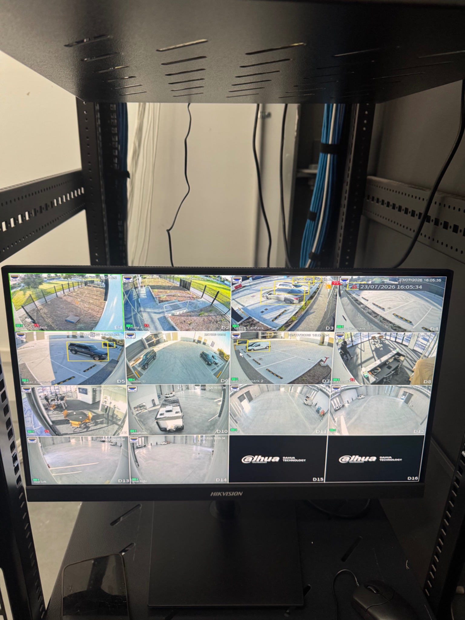 CCTV security camera system and data rack